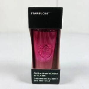 Starbucks Cold Cup Ornament / Key Chain Pleated Pink Ombre 2024 NEW NIB